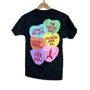Jeffree Star Fashion S Black Retro Valentine's Day Candy Hearts T-Shirt